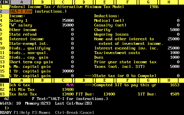 SuperCalc 4 v1.00 IBM PC - Edit